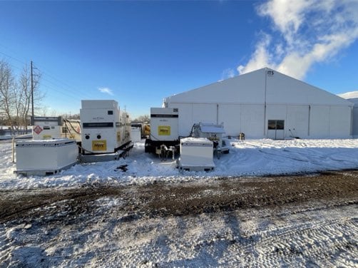 Lodging Solutions and Industrial Tents - Case Study Photo - Blast Tent Zone Project - EXTERNAL POWER PHOTO_CO